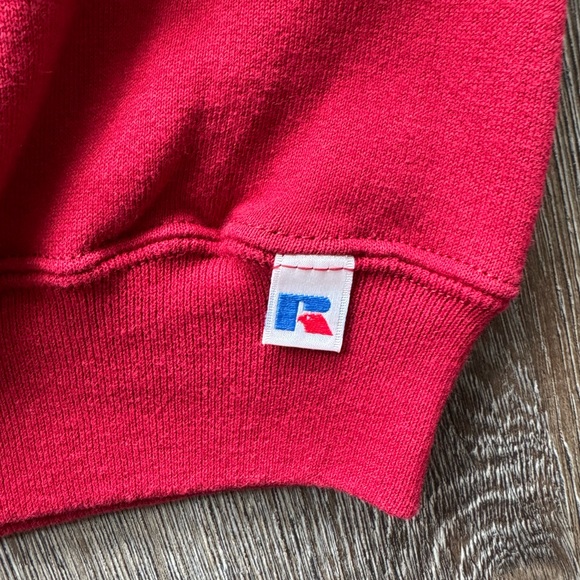 Russell Athletic 90s Crewneck Sweatshirt Vintage Red Blank Men's 2XL - Picture 4 of 4
